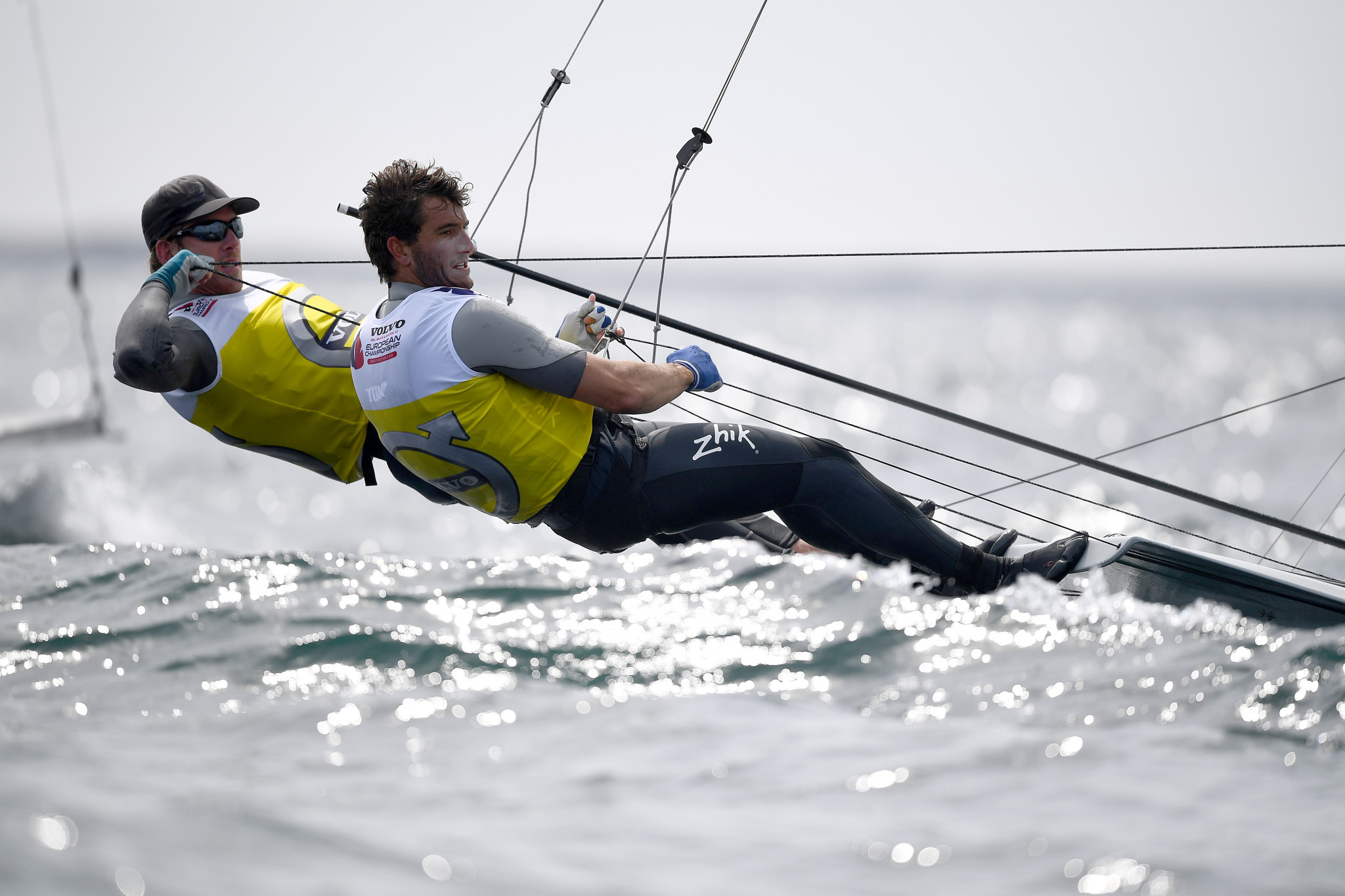 New Zealand’s Peter Burling and Blair Tuke posted three solid results today to retake the lead at the 49er European Championships in Weymouth in England ©Getty Images