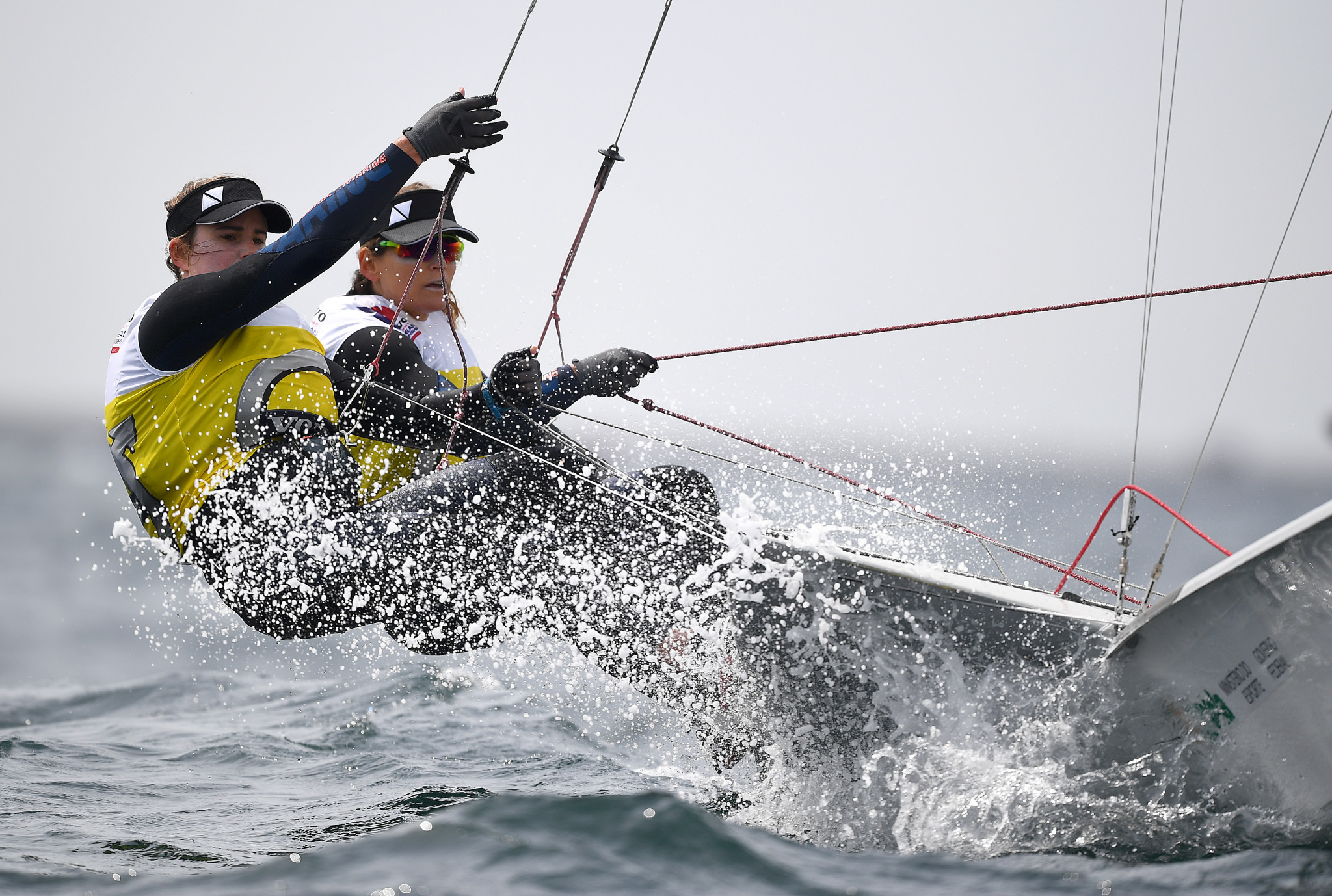 Brazil's Martine Grael and Kahena Kunze still have a healthy lead in the 49erFX ©Getty Images