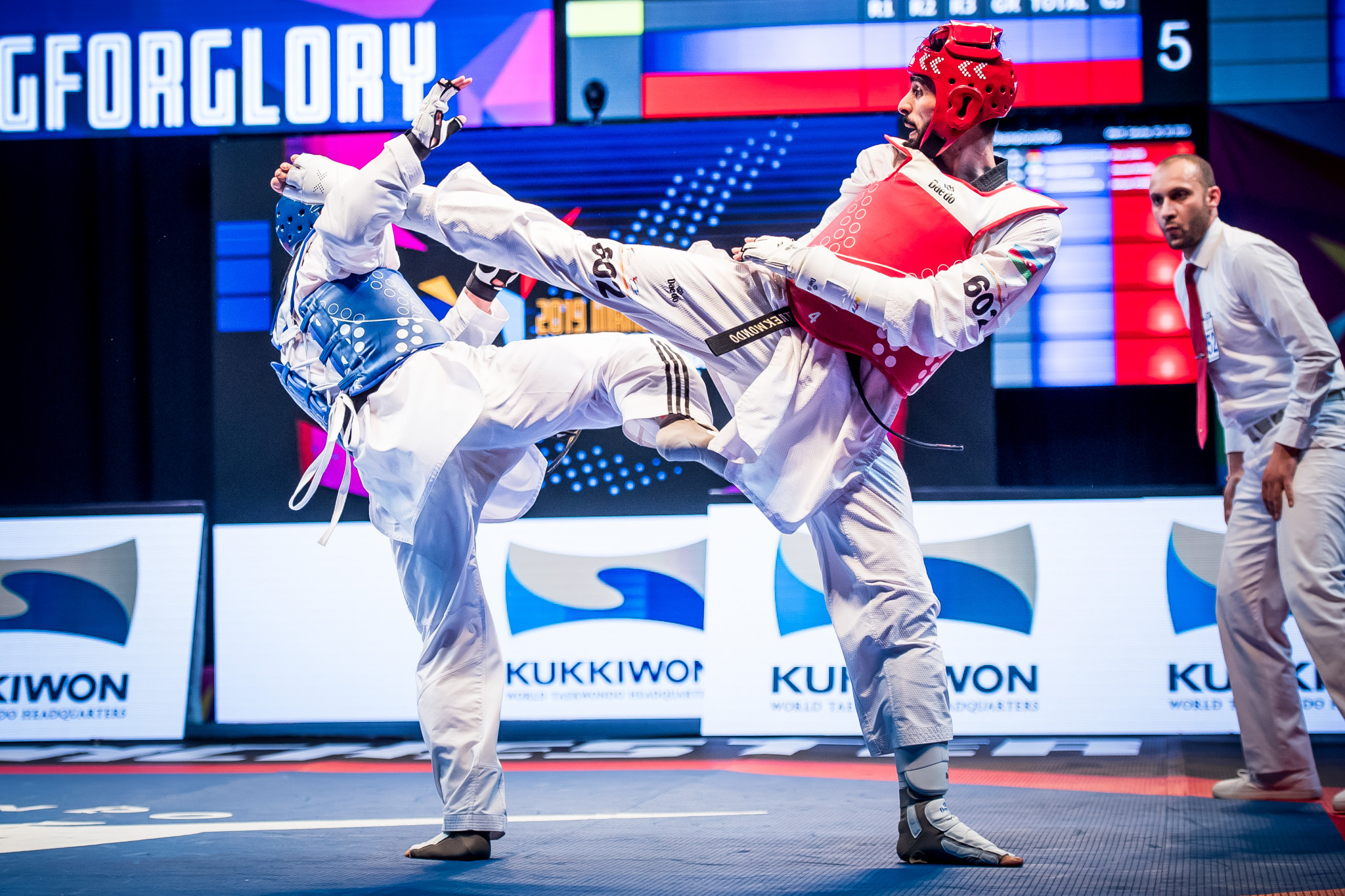 Reigning world and Olympic champion Milad Beigi Harchegani of Azerbaijan reached the final of the men's under-80kg ©World Taekwondo