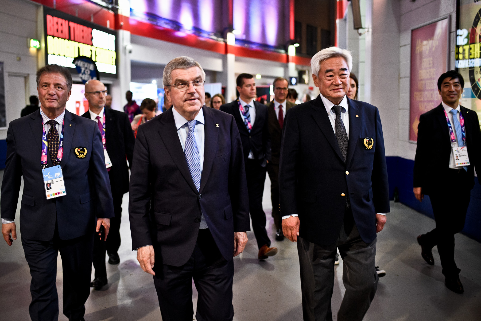 IOC President Thomas Bach visited Manchester Arena for the 2019 World Taekwondo Championships ©World Taekwondo