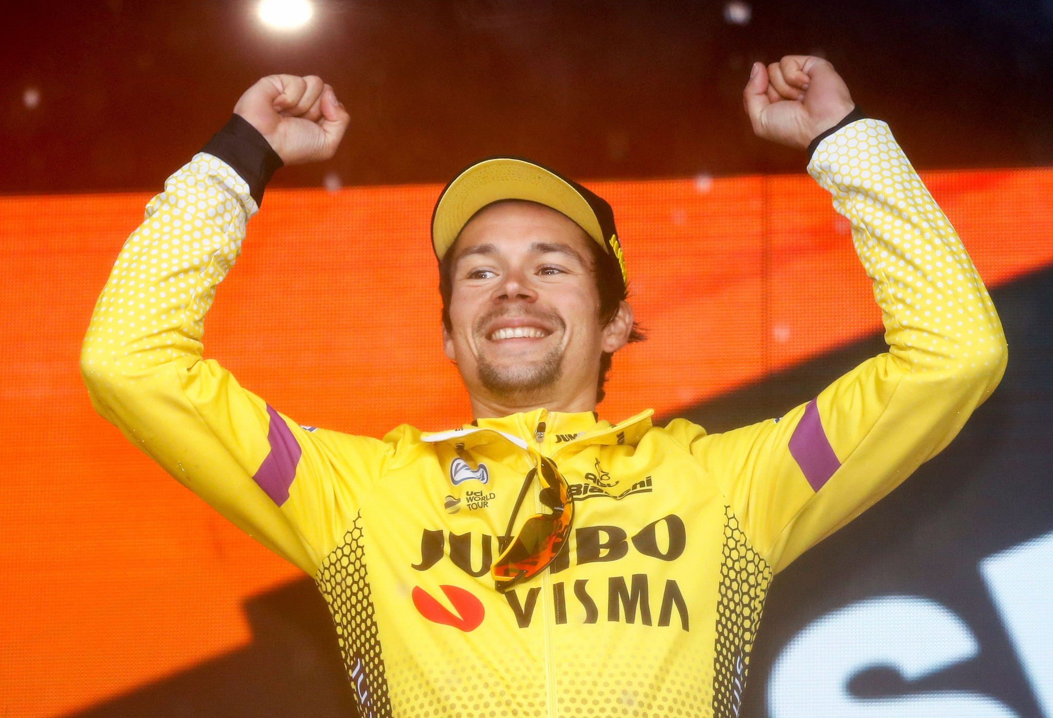 Slovenia’s Primož Roglič celebrates winning stage nine of the Giro d'Italia ©Getty Images