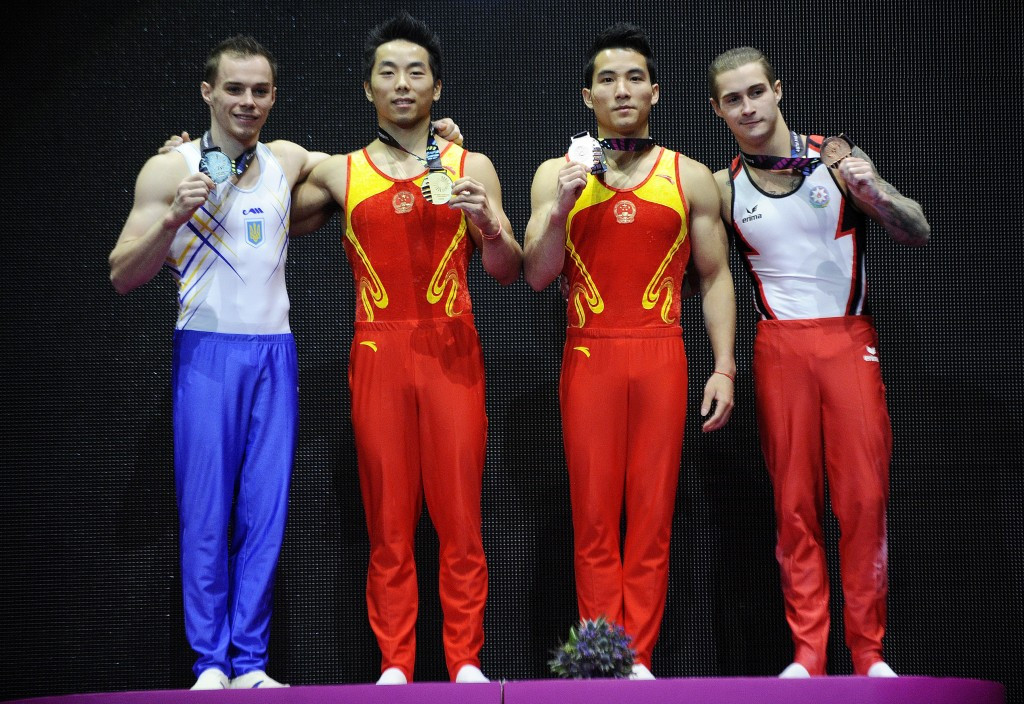 The men's parallel bars contest saw two bronze medallists as You Hao of China took gold ©Getty Images