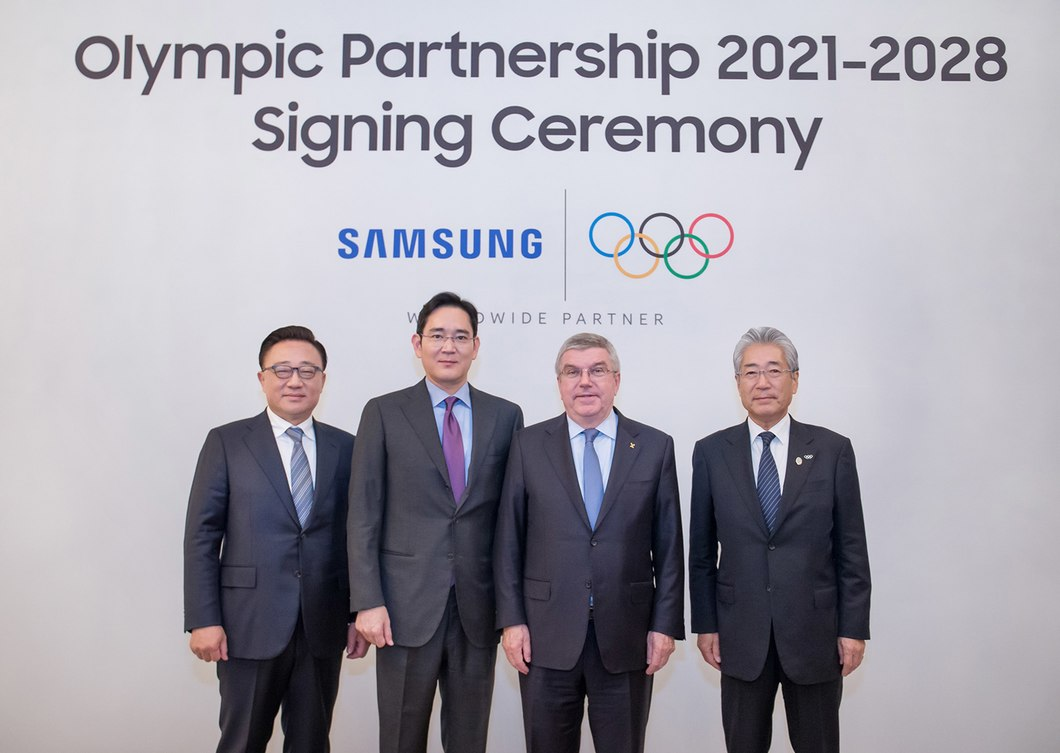 Samsung extended their partnership with the IOC to 2028 in December ©Samsung