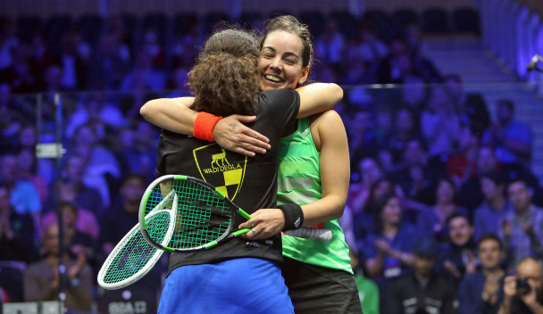 England's Jenny Duncalf's career concluded with defeat against Egypt's world number one Raneem El Welily ©PSA