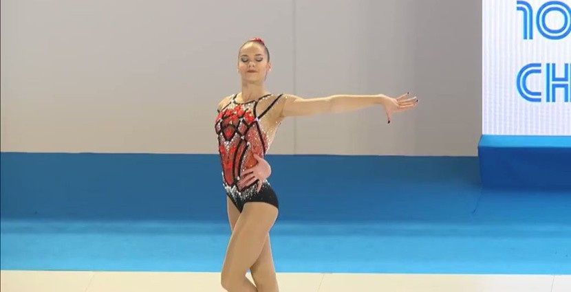 The 2017 junior mixed pair European champion Daria Tikhonova dominated the junior women and trio's events at the Aerobic Gymnastics European Championships in Baku ©Twitter