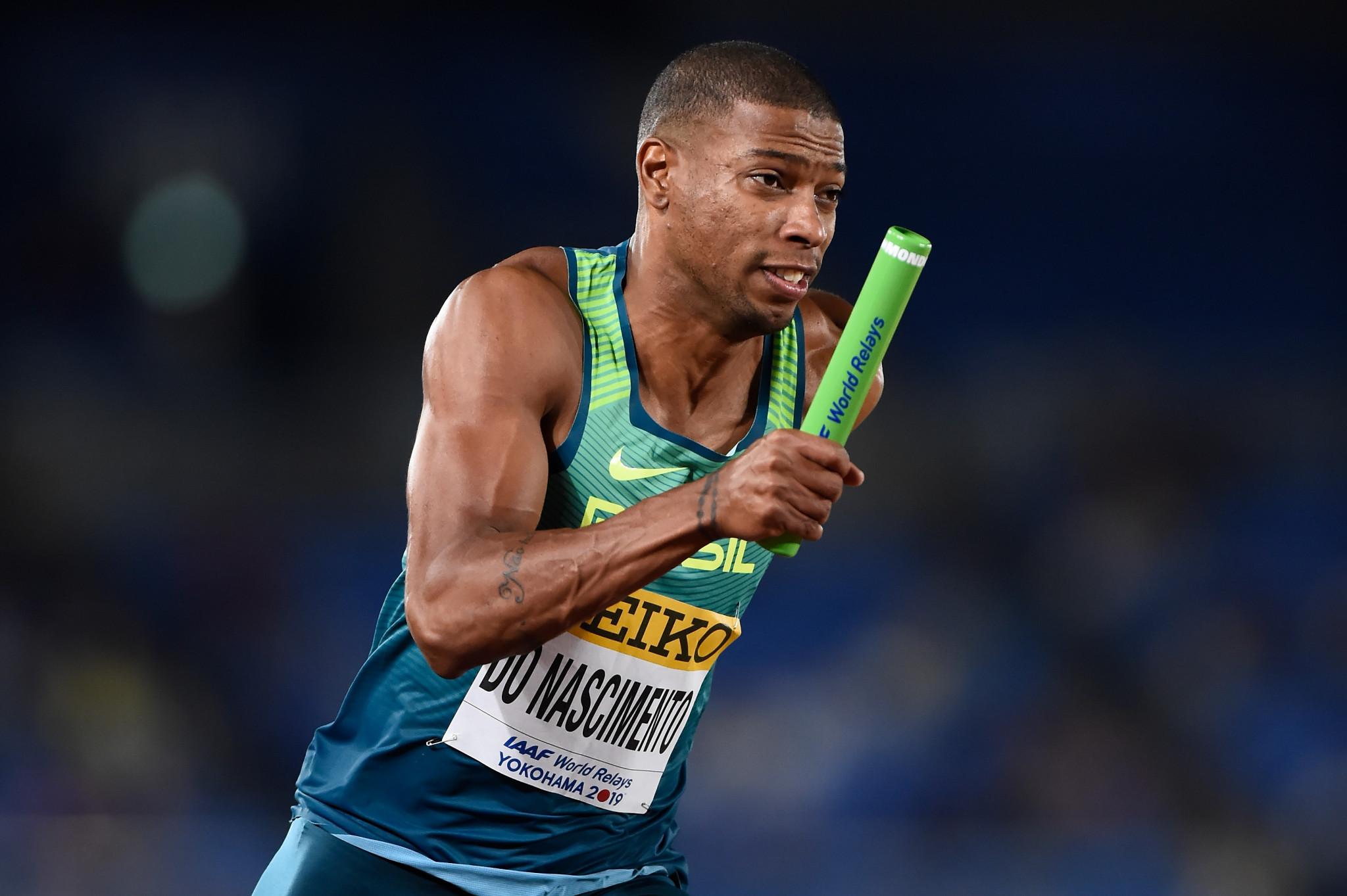 IAAF World Relays winner Rodrigo do Nascimento of Brazil won the 100m title at the Lima 2019 test event on the opening day of the South American Athletics Championships ©Getty Images