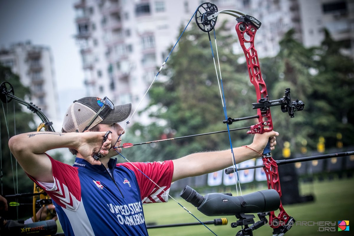 James Lutz of the United States won the men's compound final at the Archery World Cup in Antalya ©World Archery