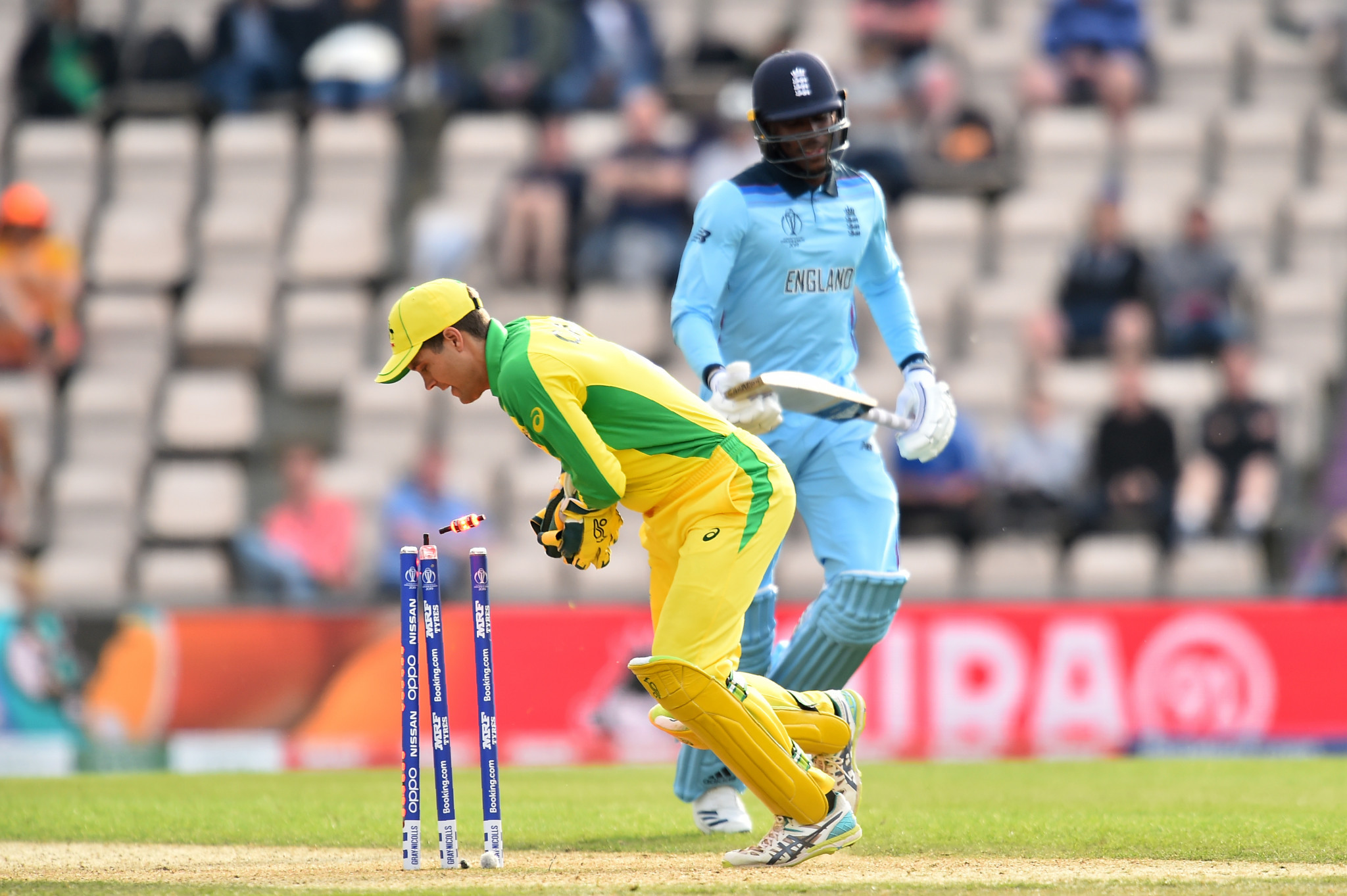 Australia defeated England by 12 runs in a warm-up game for the ICC Cricket World Cup ©Getty Images