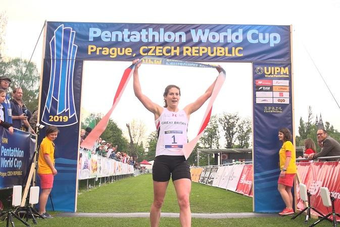 Britain's Kate French earned the third UIPM World Cup win of her career in Prague today, with team-mate Jessica Varley taking bronze ©UIPM
