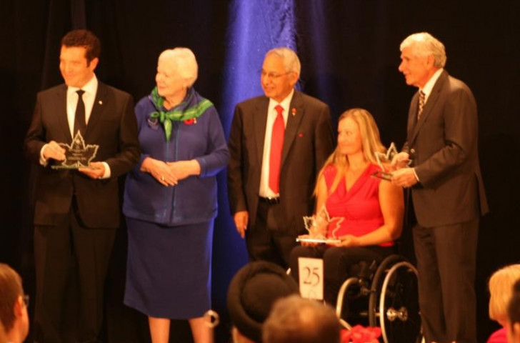 Lauren Barwick (centre, right) was one of several inductees into the Canadian Disability Hall of Fame