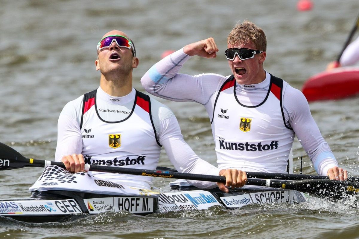 Germany's Max Hoff and Jacob Schopf won gold in the men's K2 1000m at the ICF Canoe Sprint World Cup ©ICF
