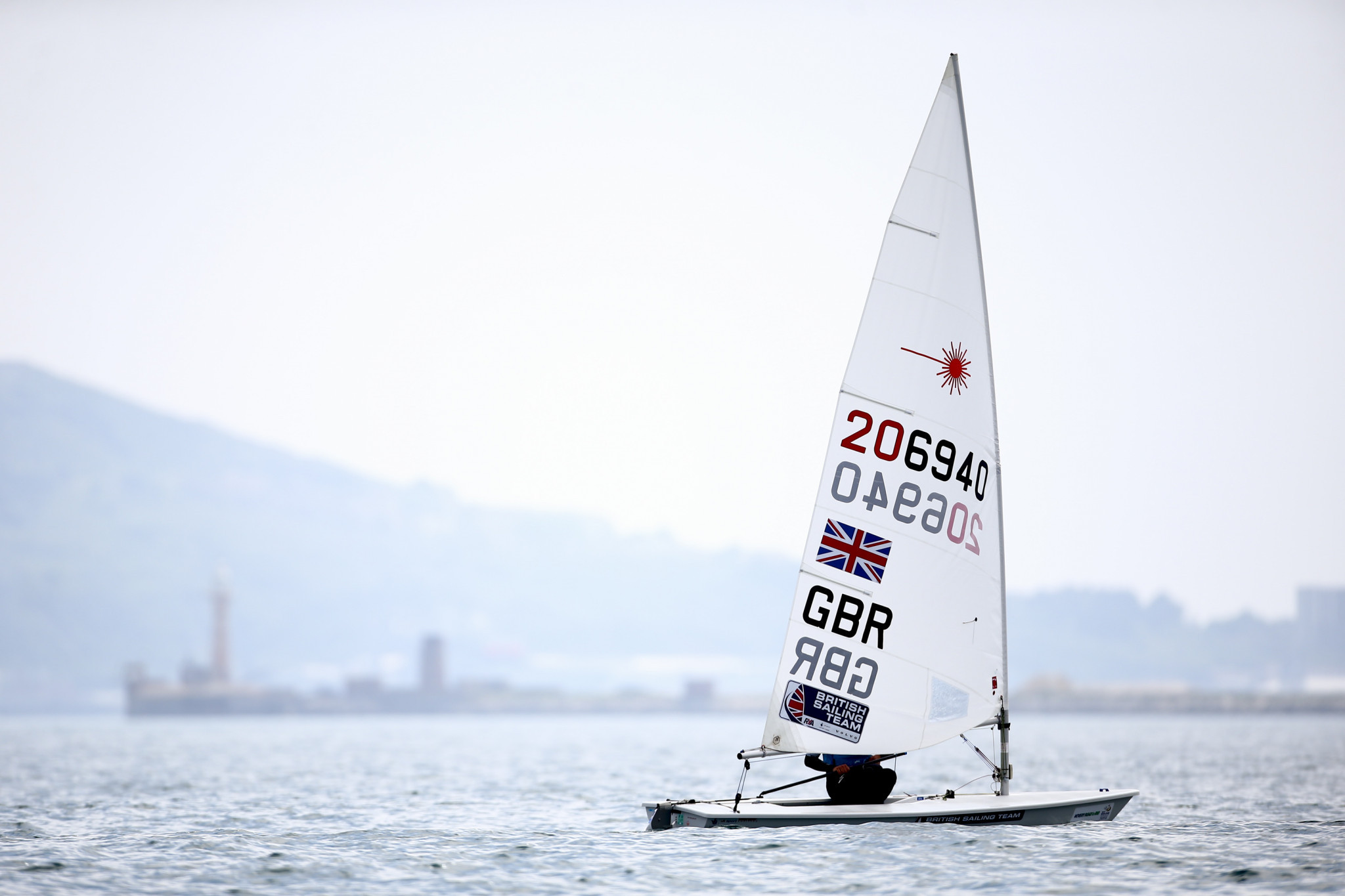 Britain's Lorenzo Chiavarini won his maiden senior title with victory in the laser competition ©Getty Images