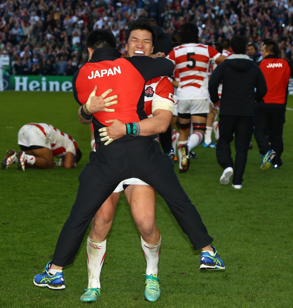 Japan shocked the sporting world by defeating South Africa at the Rugby World Cup ©Getty Images
