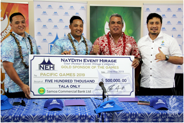 Naydith Events Hirage has signed a WS$500,000 deal ahead of the Games in July ©Samoa 2019