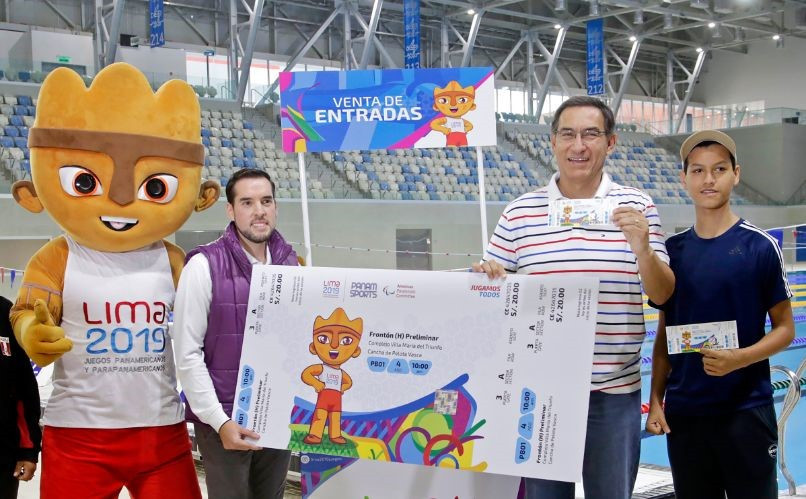 Peru President Martin Vizcarra Cornejo purchased the first ticket for Lima 2019, which takes place between July 26 and August 11 © Lima 2019