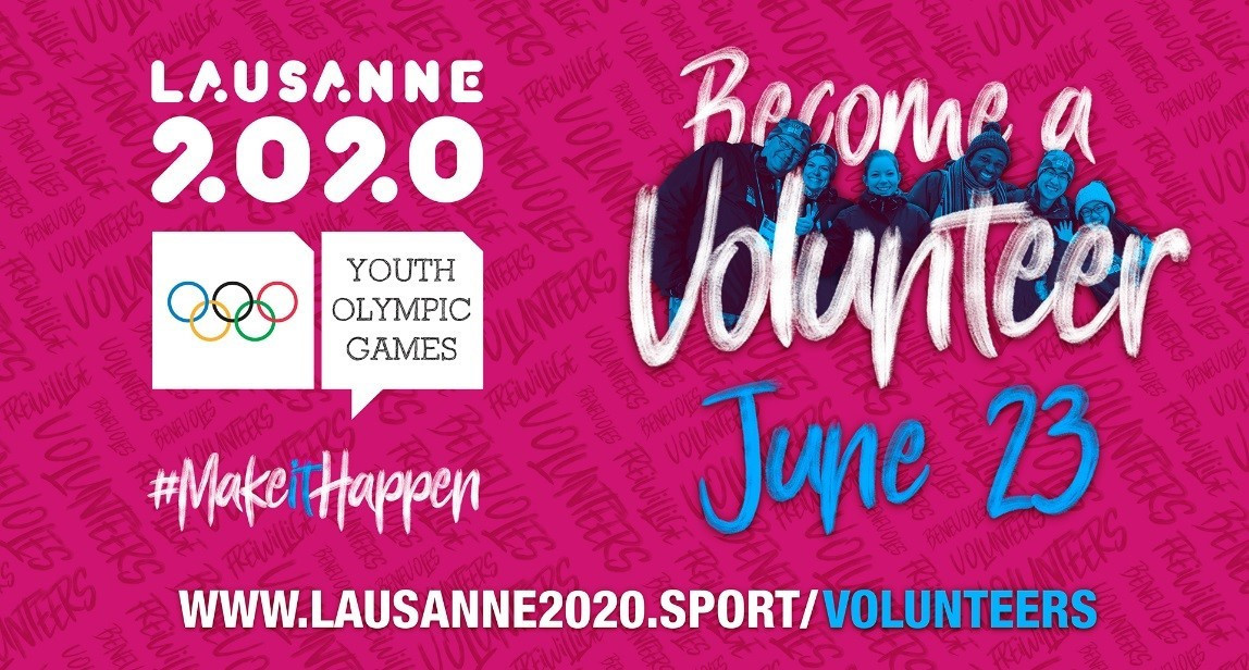 Lausanne 2020 searching for 3,000 volunteers with registration platform set to open on June 23 
