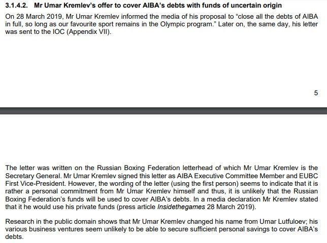 Umar Kremlev's offer was one of several severe concerns outlined by the IOC ©IOC