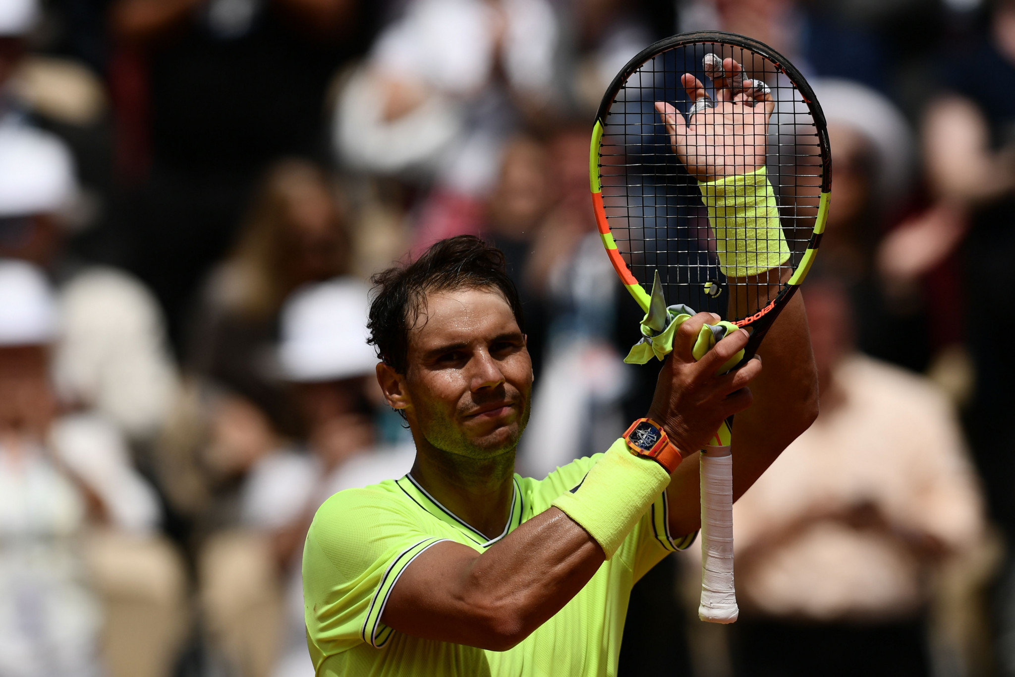 Spain's 11-time French Open champion Rafa Nadal was a predictably easy winner against Germany's world number 114 Yannick Maden ©Getty Images