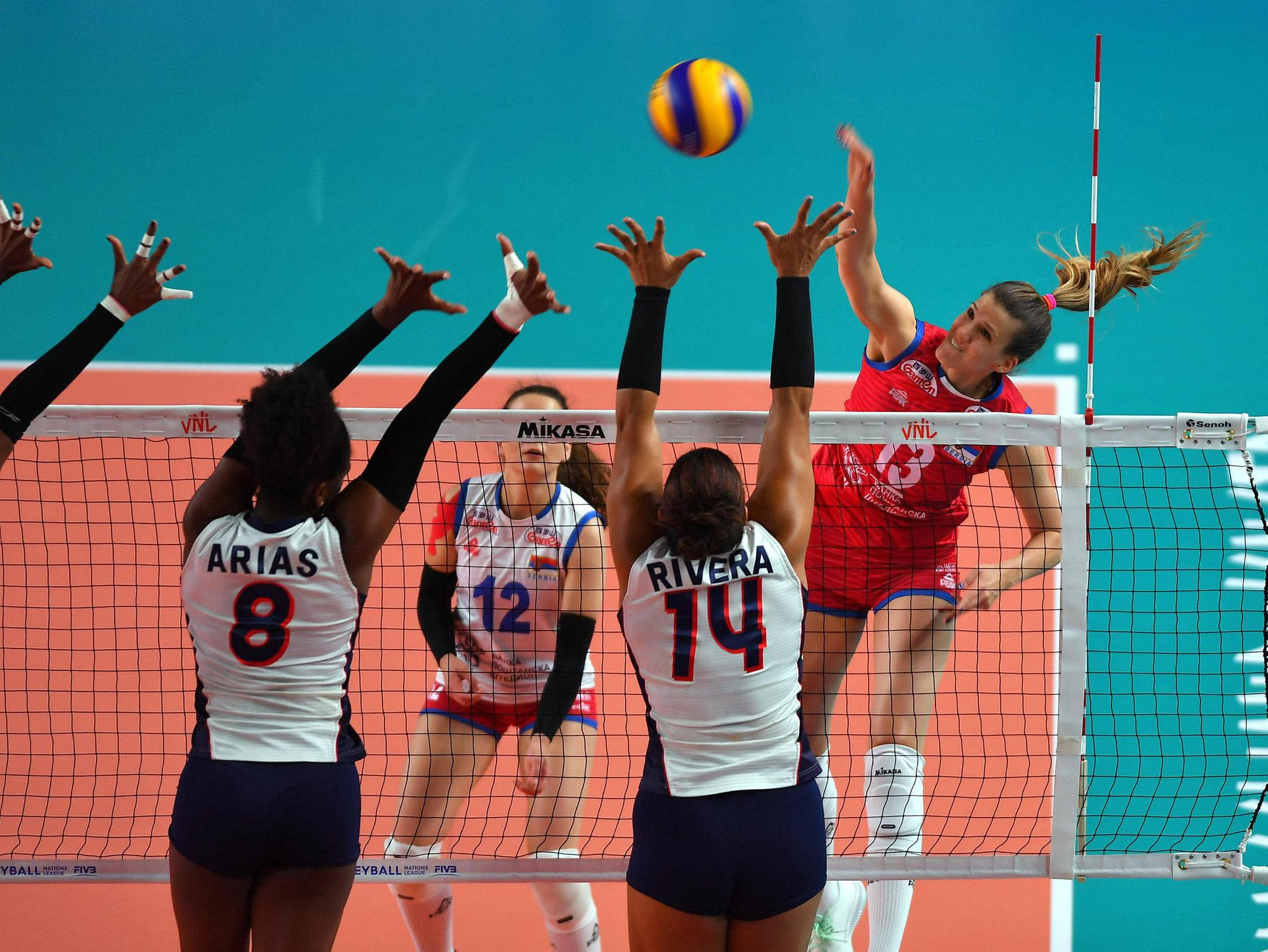 World champions Serbia bounced back from their defeat to 2018 winners the United States as they beat the Dominican Republic in the FIVB Women's Nations League ©Twitter