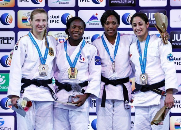 Yarden Gerbi (right) was one of two bronze medallists for Israel at last weekend's IJF Judo Grand Slam in Abu Dhabi ©IJF