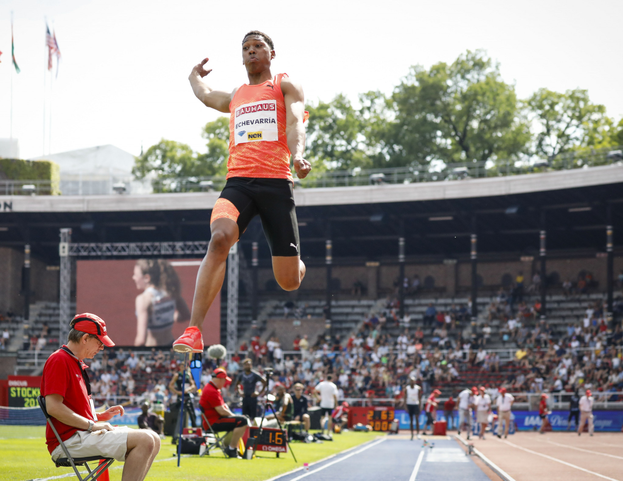 Juan Miguel Echevarria of Cuba produced an extraordinary long jump effort at last year's IAAF Diamond League meeting in Stockholm - and he's back again with records in mind ©Getty Images