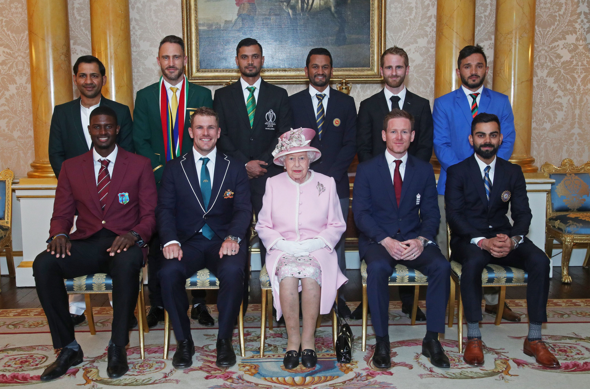 The captains of the 10 ICC Cricket World Cup teams met the Queen at Buckingham Palace as part of an opening party for the event on the eve of the first match of the tournament ©Getty Images