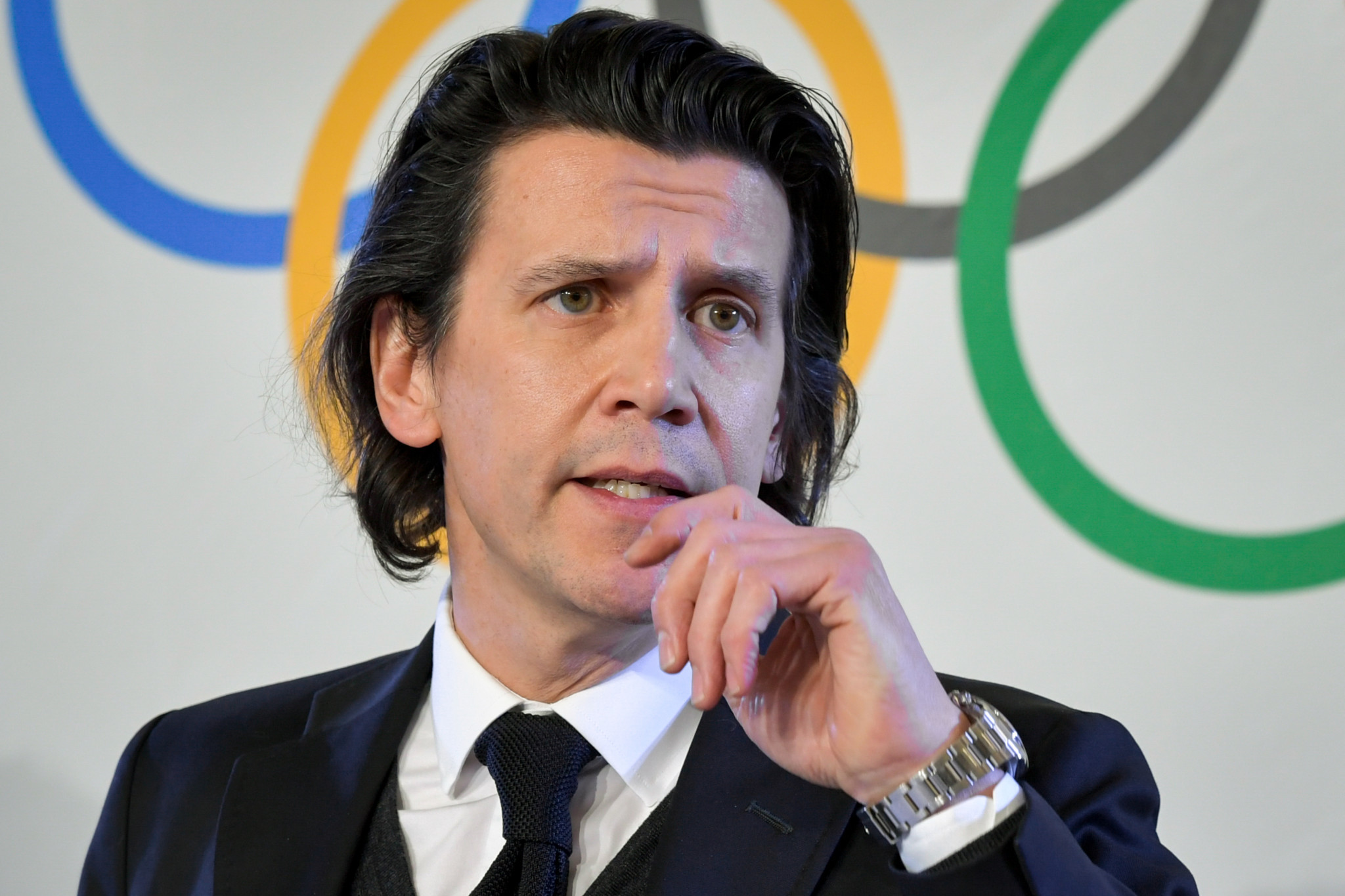Christophe Dubi, the IOC's executive director for the Olympic Games, spoke via a video link as part of the Executive Learning Pathway ©Getty Images