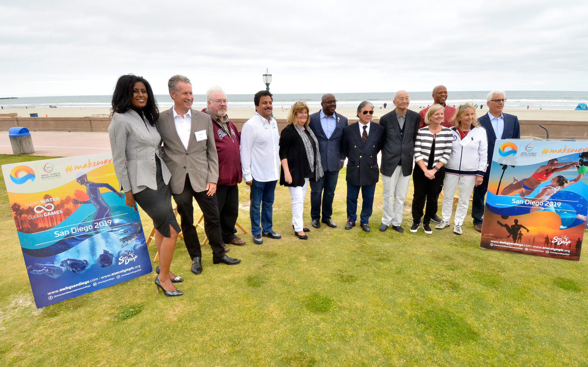 Officials from ANOC, led by secretary Gunilla Lindberg, fifth left, had visited San Diego on several occasions to inspect preparations for the first World Beach Games but the event is now being relocated ©San Diego 2019