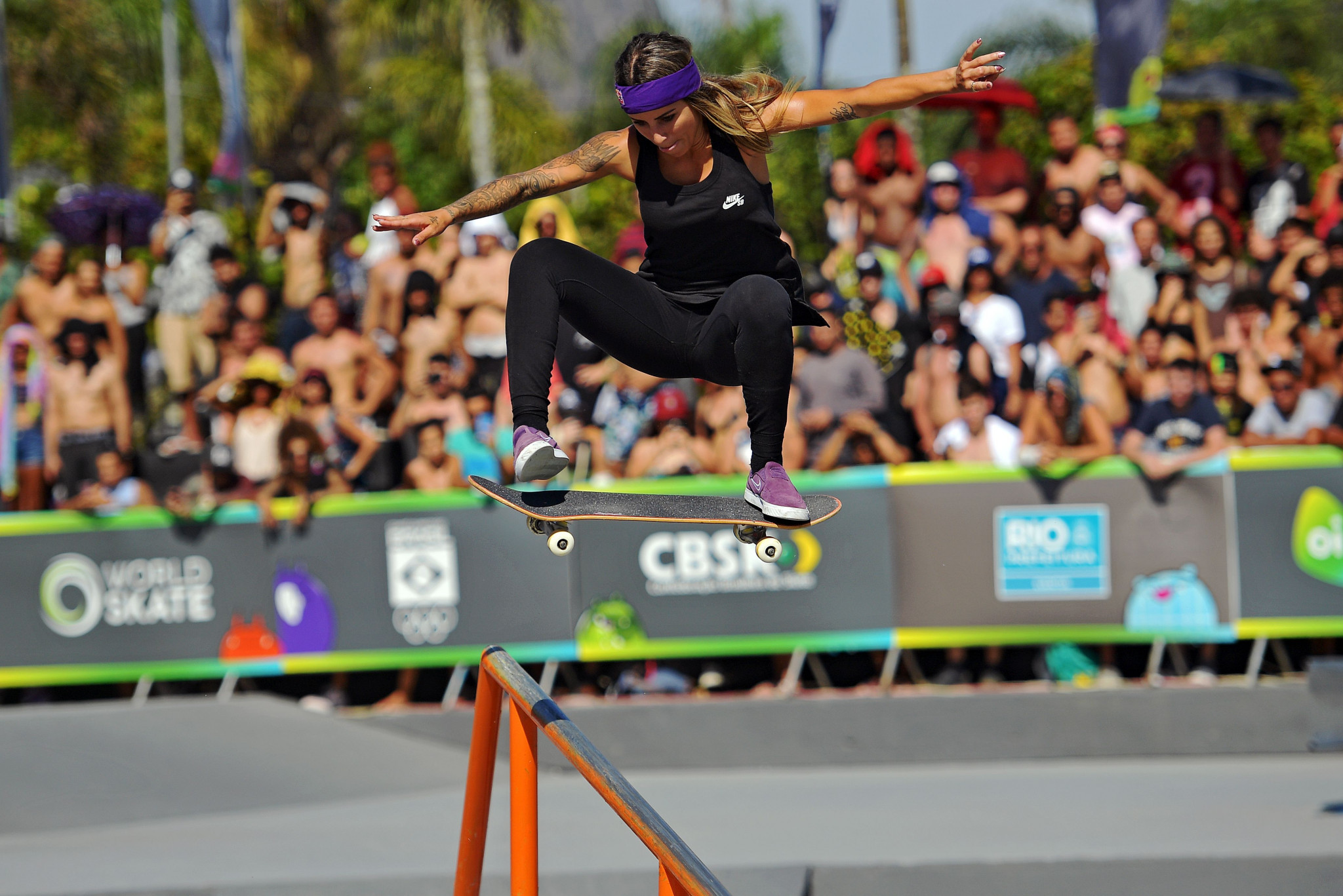 Brazil's Leticia Bufoni added another X Games gold to her collection in the women's skateboard street event in Shanghai ©Getty Images