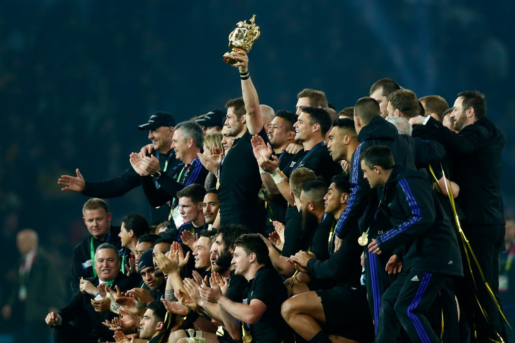 New Zealand's All Blacks lifted the Rugby World Cup after a 34-17 win over Australia in the final on Saturday