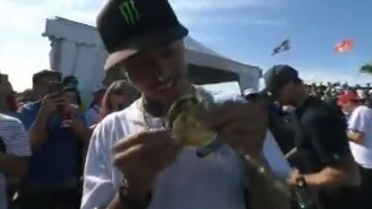 Nyjah Huston added a 10th X Games skateboard street gold medal to his collection in Shanghai today ©X Games Twitter