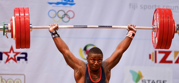 Clarence "CJ" Cummings  won the United States first gold medal at the the Junior World Championships in Suva with victory in the 73kg event ©USA Weightlifting 