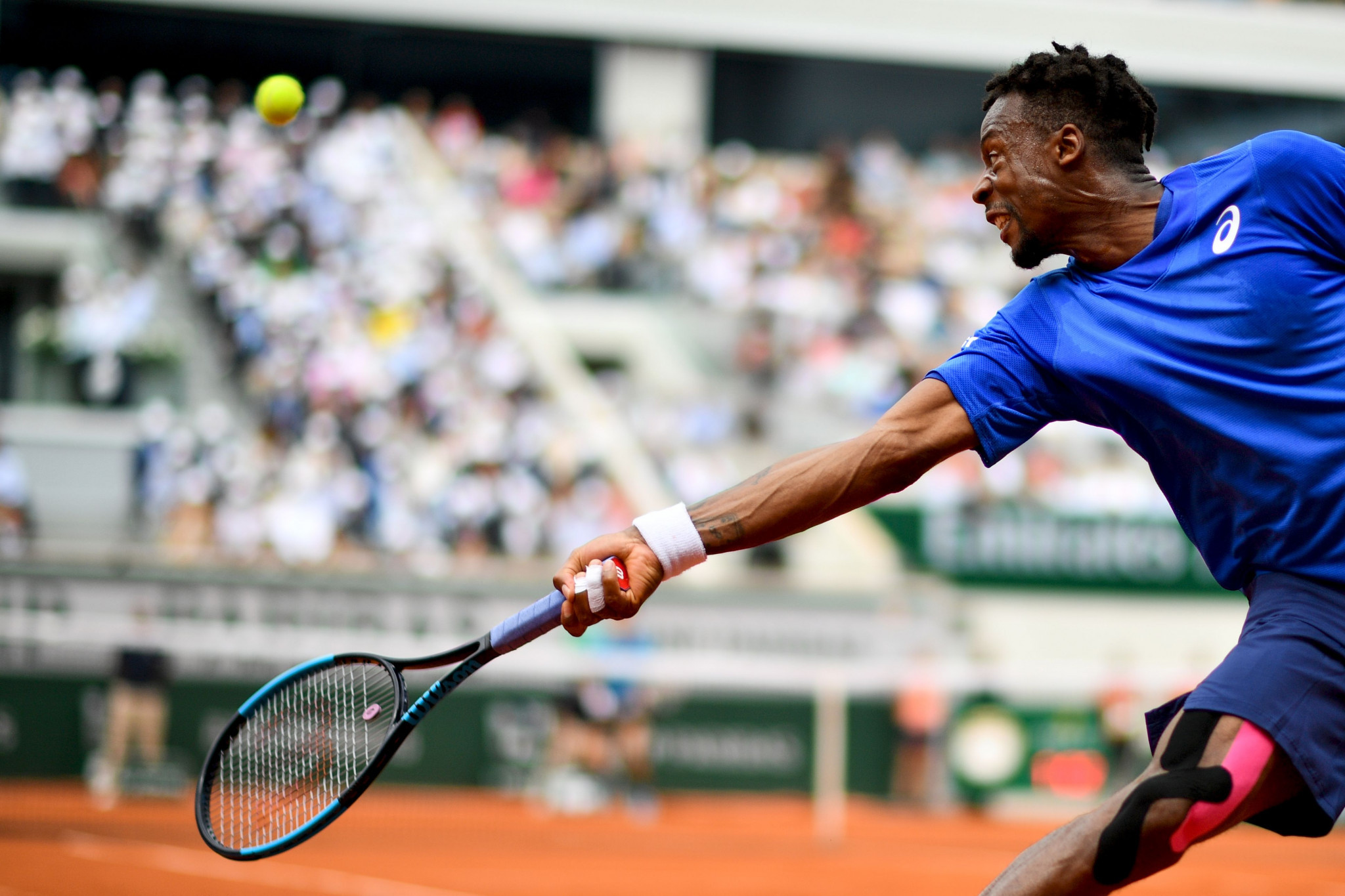 Gael Monfils was the last French player standing but lost to Dominic Thiem in straight sets ©Getty Images