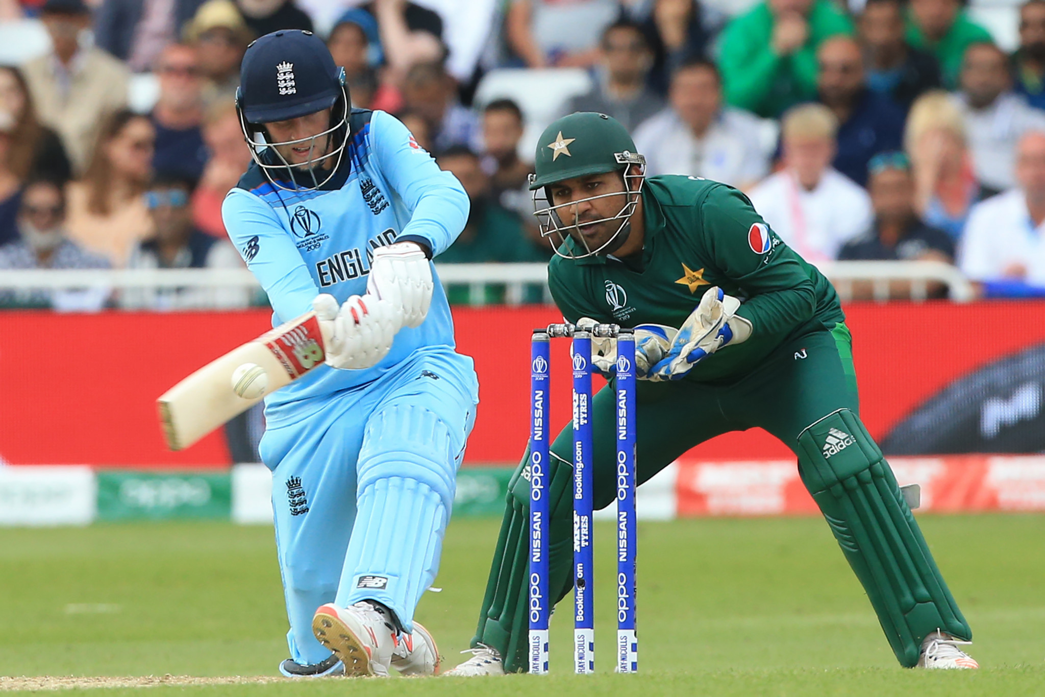 England's Joe Root hit the first century of the World Cup but it was in vain as Pakistan won ©Getty Images