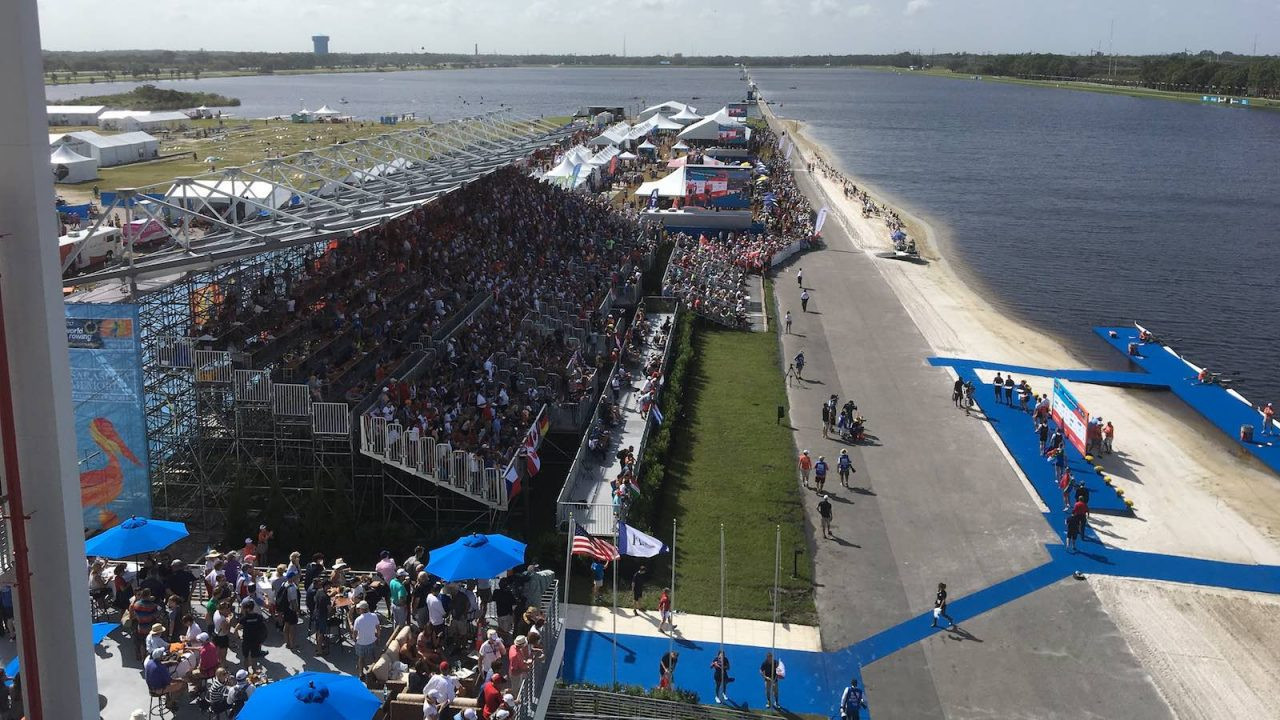 The Nathan Benderson venue in Florida, pictured during the 2017 World Rowing Championships, will host next year's Olympic and Paralympic trials for USRowing ©Getty Images