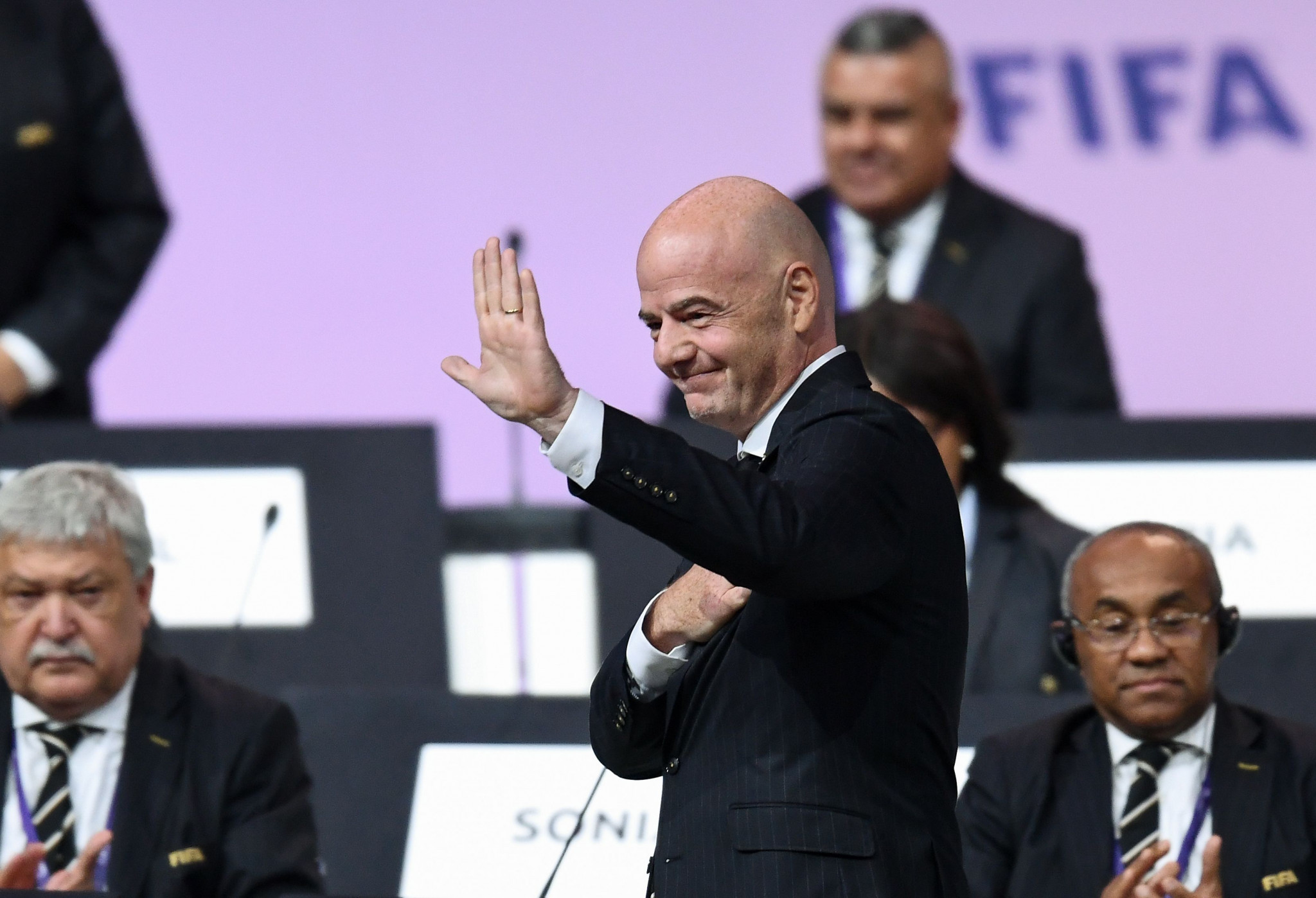 Gianni Infantino secured a further four-year term at the helm of FIFA by applause at the Congress ©Getty Images