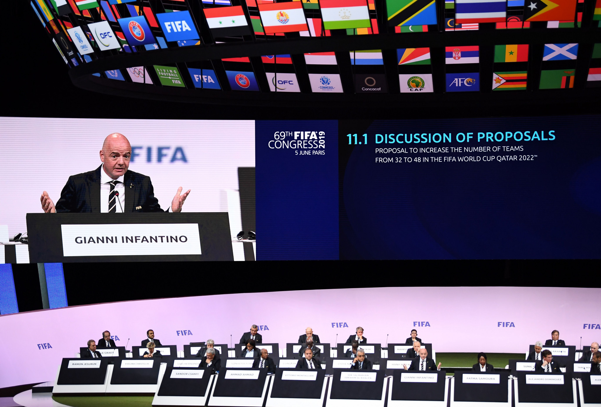 Gianni Infantino said he would continue his plans to expand FIFA's major competitions during his fresh four-year term as President ©Getty Images