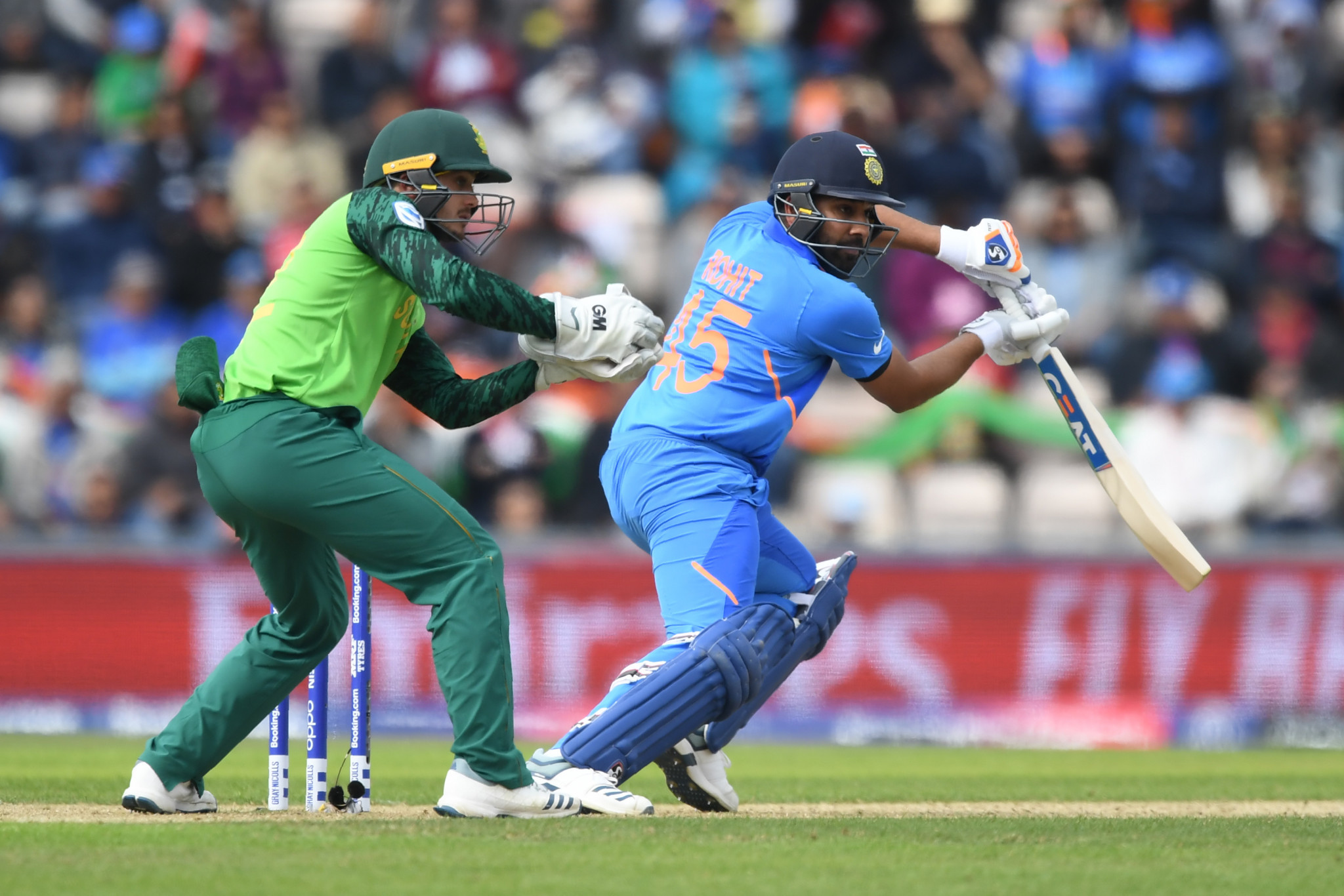 Rohit Sharma hit a century to guide India to victory in their opening match and leave South Africa's hopes of qualifying for the semi-finals hanging by a thread ©Getty Images