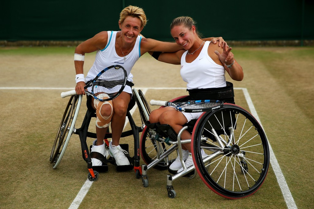 Sabine Ellerbrock of Germany and Lucy Shuker are one of four pairs through in the women's doubles ©Getty Images