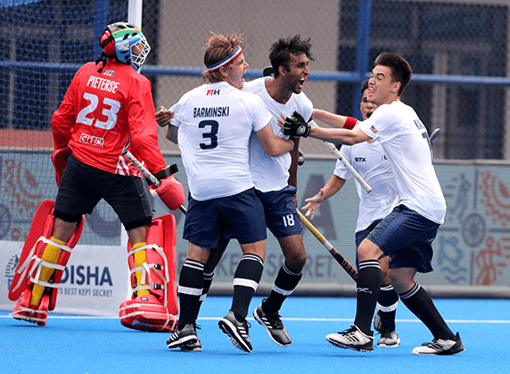 The United States beat South Africa 2-0 in the Pool B opener ©FIH