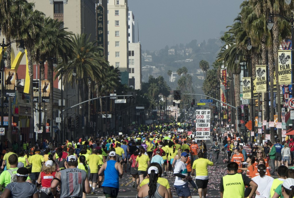 Around 20,000 people participate in the Los Angeles Marathon every year ©Getty Images