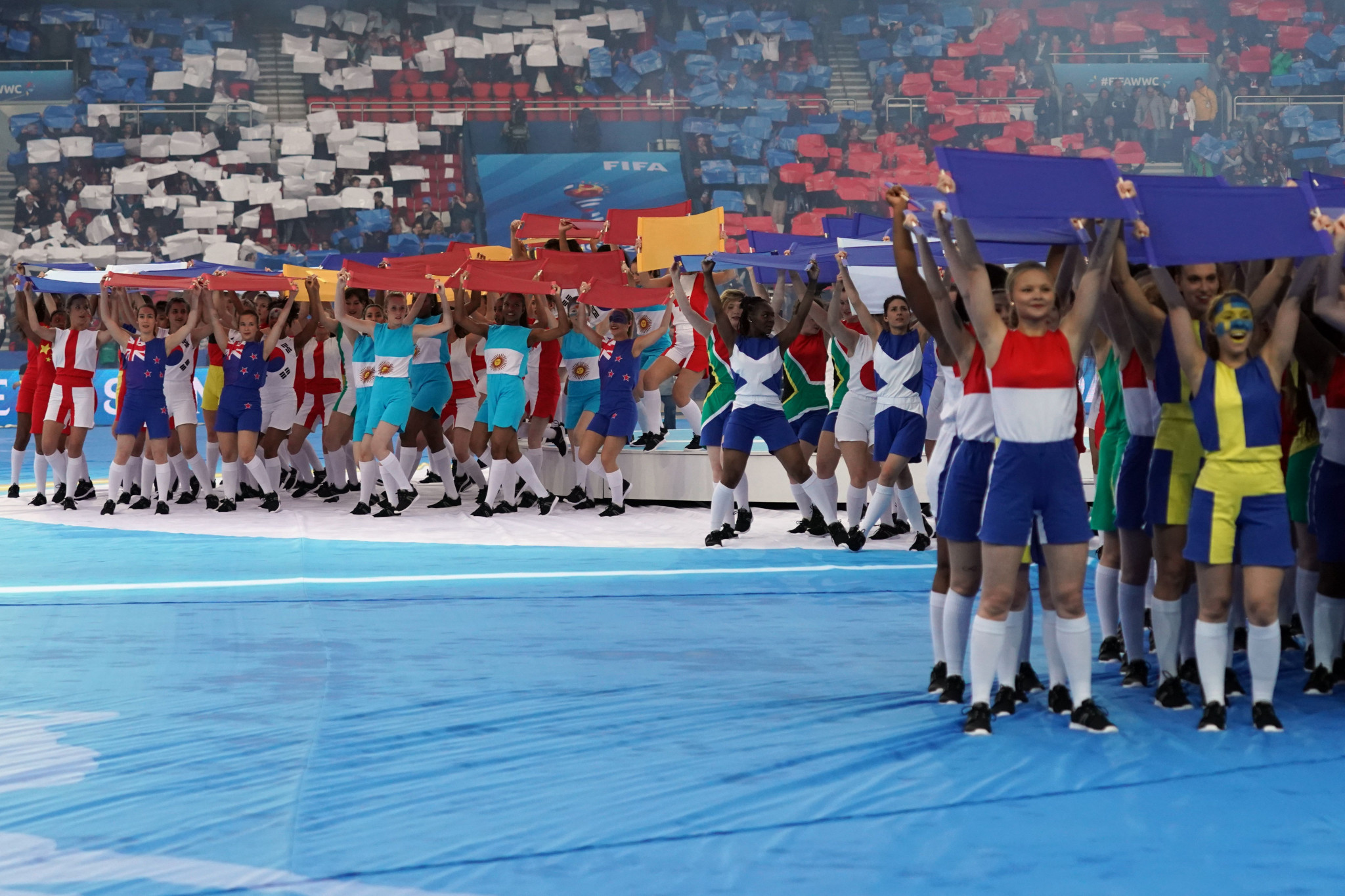 As the first match of the 2019 FIFA Women's World Cup, a brief Opening Ceremony took place before the game begun ©Getty Images