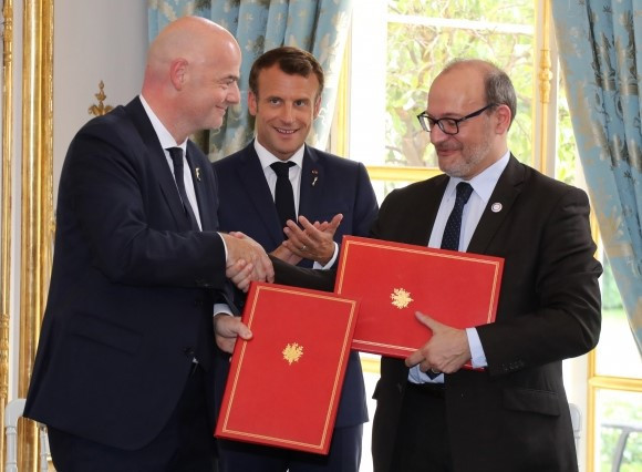 FIFA and the French Development Agency have signed a landmark agreement which will see the two organisations use football as a vehicle for education and social change in Africa ©FIFA