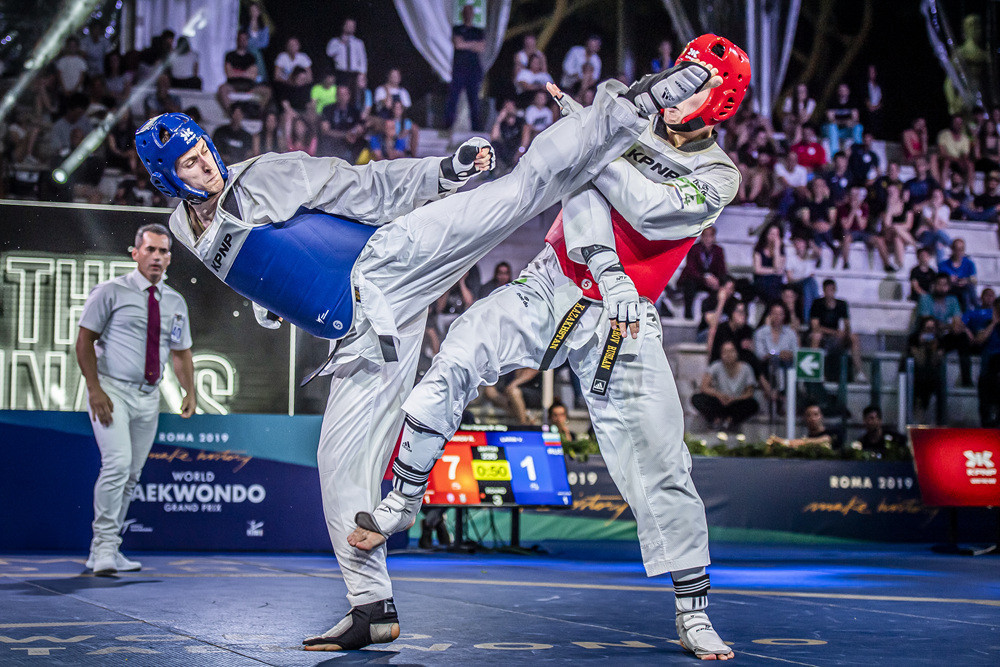 Russia's Vladislav Larin earned gold at the World Taekwondo Grand Prix Series opener in Rome ©Getty Images