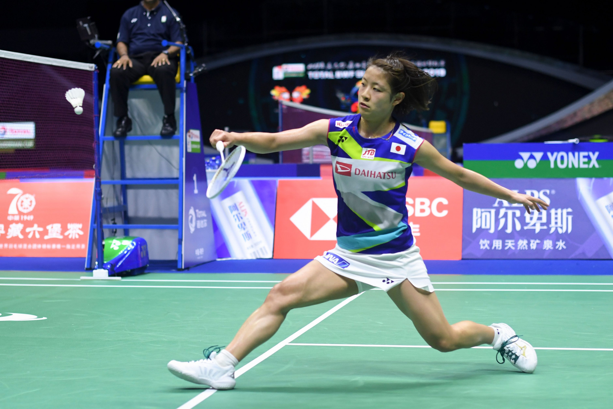 Japan's number one seed Nozomi Okuhara beat fourth seed Ratchanok Intanon of Thailand as she continued her run of not dropping a set at the tournament ©Getty Images