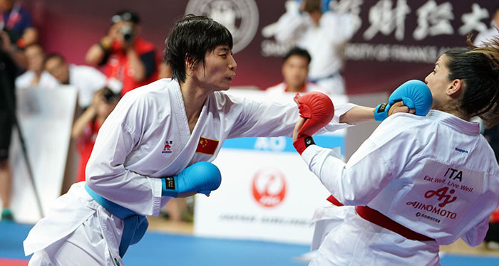 China's Xiaoyan Yin will seek revenge for the defeat she suffered to Jovana Preković of Serbia in the women's under-61 kilograms kumite division ©WKF