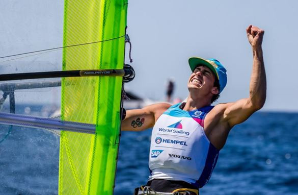 Italy's Mattia Camboni took top honours in the RS:X medal race at the World Sailing World Cup Series Final in Marseille ©World Sailing 