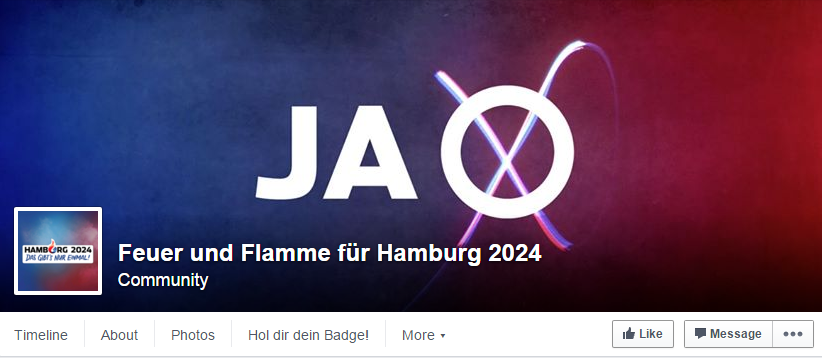 Hamburg 2024 is using its Facebook page to vote 