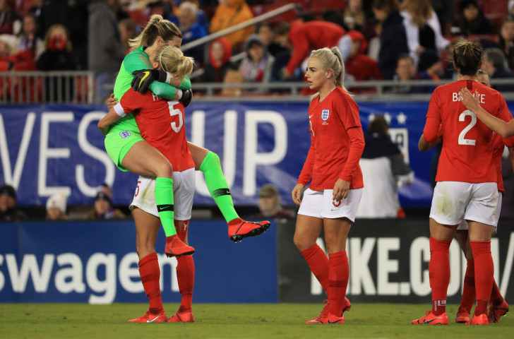 England celebrate a timely and morale-boosting annexation of the SheBelieves Cup in the United States in March ©Getty Images