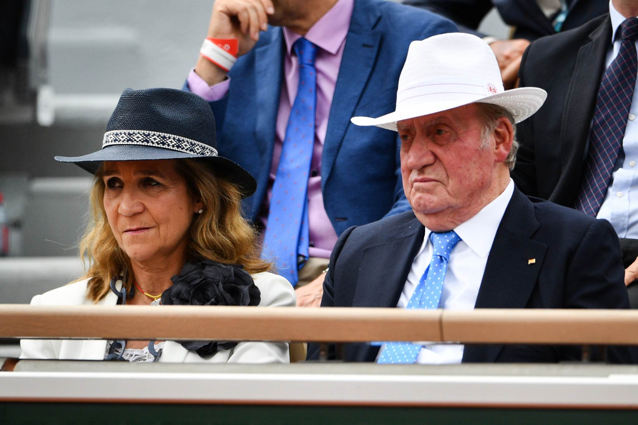Spain's former king Juan Carlos and his wife Queen Sofia attend the men's singles final ©Getty Images
